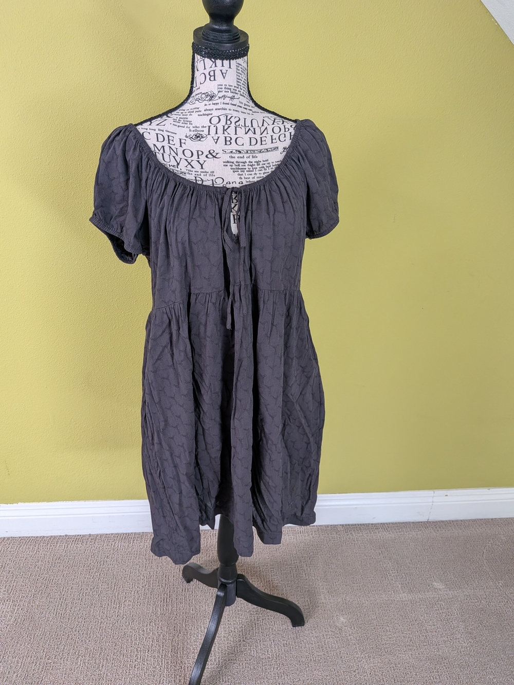 Universal Thread Black Textured Mini Dress